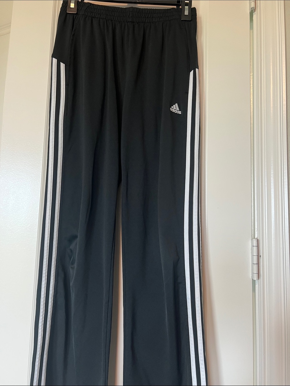 adidas Black Joggers with White Side Stripes